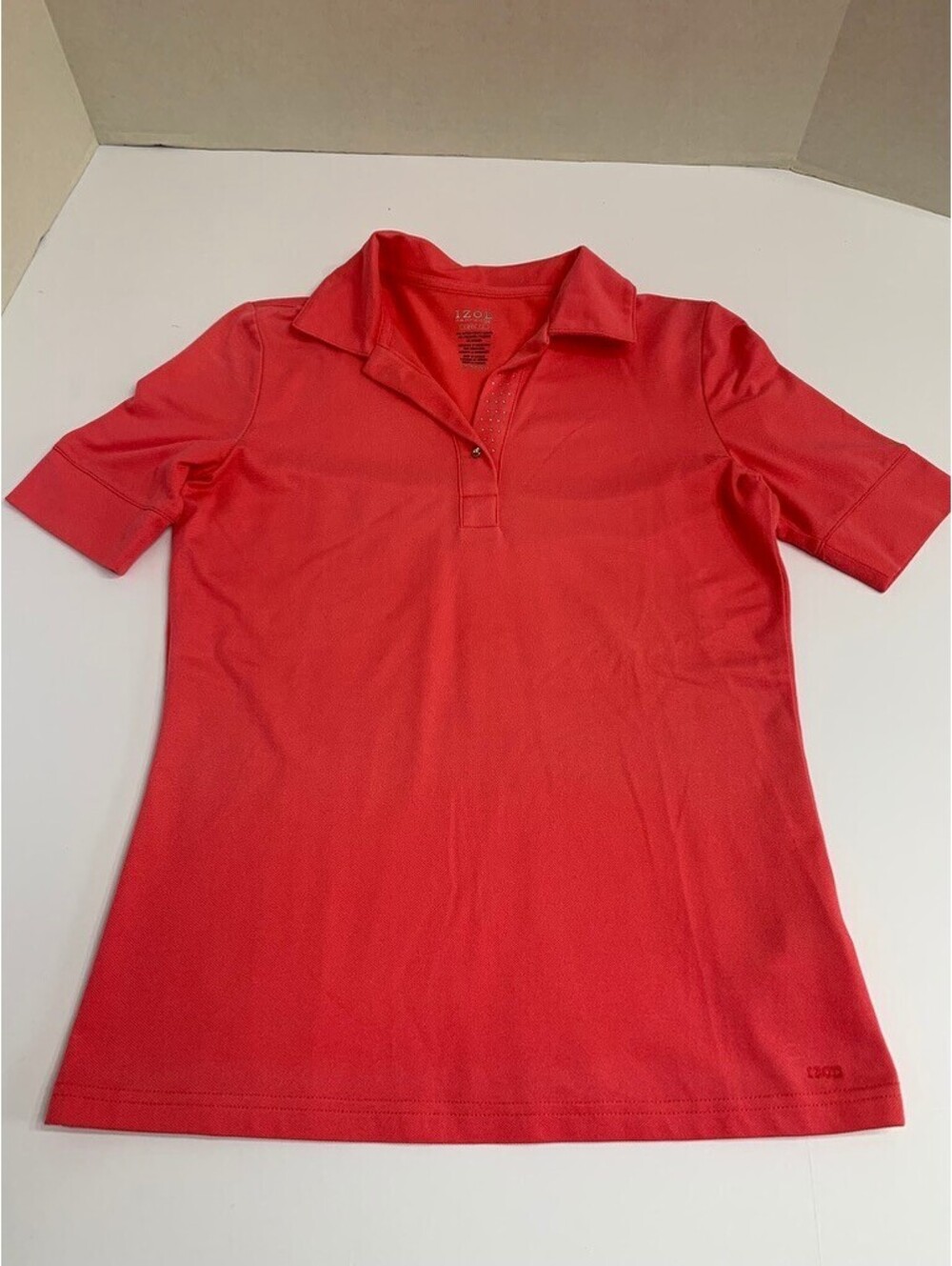 IZOD PerformanceX Cool FX Coral Golf Polo Short Sleeve Shirt Top Size S